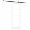 Ensemble de porte coulissante avec matériel blanc 83x211 cm en bois massif de pin 