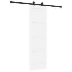 Porte coulissante avec quincaillerie blanche 61x198,5 cm en bois massif de pin 