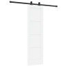 Porte coulissante avec quincaillerie blanche 61x198,5 cm en bois massif de pin 
