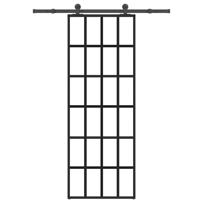 Porte coulissante avec kit de quincaillerie 76x205 cm Verre ESG 