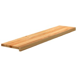 Marches d'escalier 4 pcs marron clair 120x25x2 cm chêne massif 