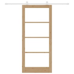 Porte coulissante avec quincaillerie 'ORKDAL'en bois massif et verre 