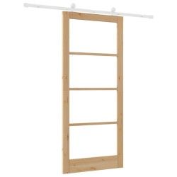 Porte coulissante avec quincaillerie 'ORKDAL'en bois massif et verre 