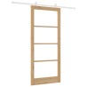 Porte coulissante avec quincaillerie 'ORKDAL'en bois massif et verre 