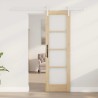 Porte coulissante avec quincaillerie "ORKDAL" en bois massif et verre 