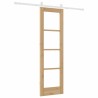 Porte coulissante avec quincaillerie "ORKDAL" en bois massif et verre 