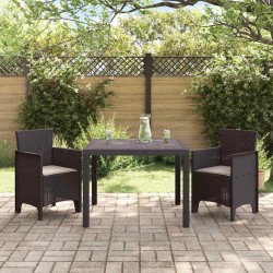 Ensemble dîner jardin 3 pcs Marron 100 x 100 x 73 cm 