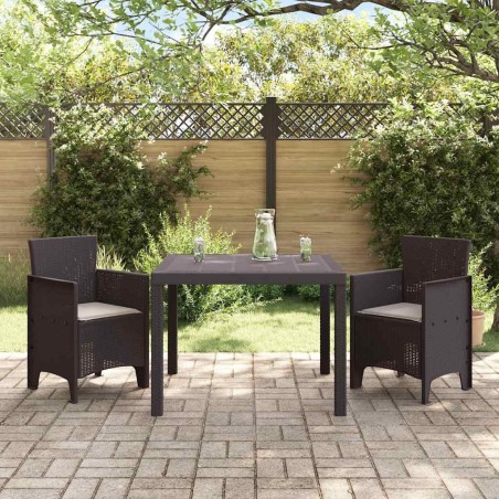 Ensemble dîner jardin 3 pcs Marron 100 x 100 x 73 cm 