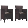 Ensemble dîner jardin 3 pcs Marron 100 x 100 x 73 cm 