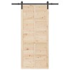 Porte coulissante Marron 80 x 208 cm Bois massif en pin 