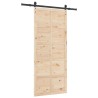 Porte coulissante Marron 80 x 208 cm Bois massif en pin 