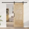 Porte coulissante avec quincaillerie 83x202 cm en bois massif de pin 