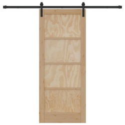 Porte coulissante avec quincaillerie 83x202 cm en bois massif de pin 