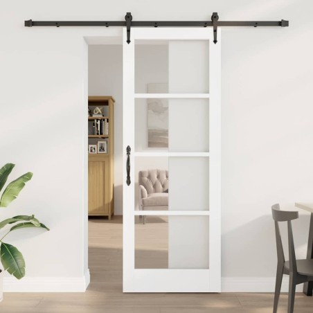 Porte coulissante avec quincaillerie 'ORKDAL'blanche 78x211 cm 
