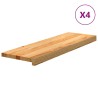 Marches d'escalier 4 pcs marron clair 80x25x2 cm chêne massif 