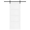 Porte Coulissante avec Kit de Quincaillerie Blanche 93x232 cm en Bois Massif de Pin 