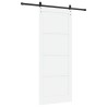 Porte Coulissante avec Kit de Quincaillerie Blanche 93x232 cm en Bois Massif de Pin 