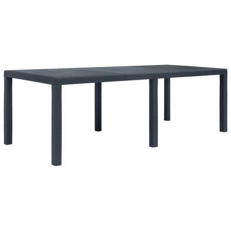 Table de jardin Anthracite 220x90x72 cm Plastique Aspect rotin 