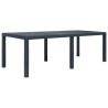 Table de jardin Anthracite 220x90x72 cm Plastique Aspect rotin 