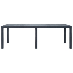 Table de jardin Anthracite 220x90x72 cm Plastique Aspect rotin 