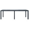 Table de jardin Anthracite 220x90x72 cm Plastique Aspect rotin 