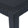 Table de jardin Anthracite 220x90x72 cm Plastique Aspect rotin 
