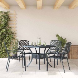 Chaises de jardin 4 pcs empilables en acier anthracite 