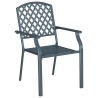 Chaises de jardin 4 pcs empilables en acier anthracite 