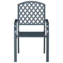 Chaises de jardin 4 pcs empilables en acier anthracite 