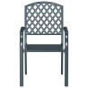 Chaises de jardin 4 pcs empilables en acier anthracite 