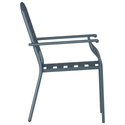 Chaises de jardin 4 pcs empilables en acier anthracite 