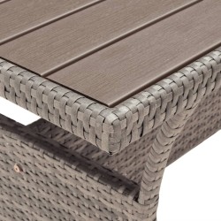 Table de jardin Gris 120x70x66 cm Résine tressée 