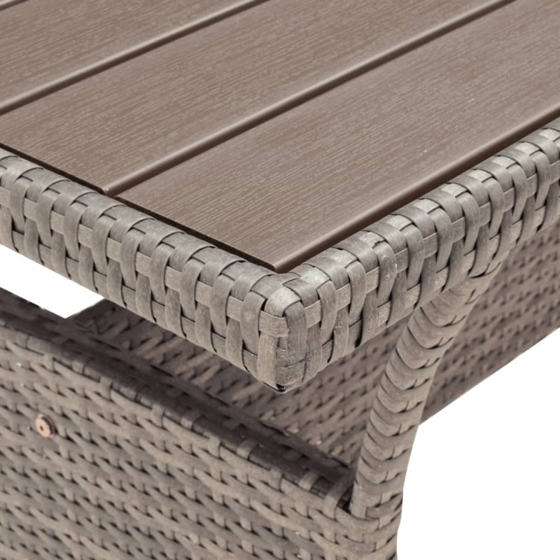 Table de jardin Gris 120x70x66 cm Résine tressée Table de jardin Gris 120x70x66 cm Résine tressée