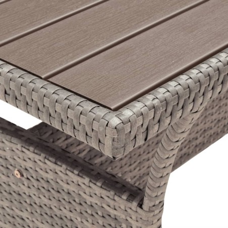 Table de jardin Gris 120x70x66 cm Résine tressée 