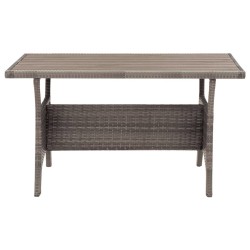 Table de jardin Gris 120x70x66 cm Résine tressée 