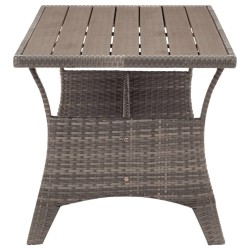 Table de jardin Gris 120x70x66 cm Résine tressée 
