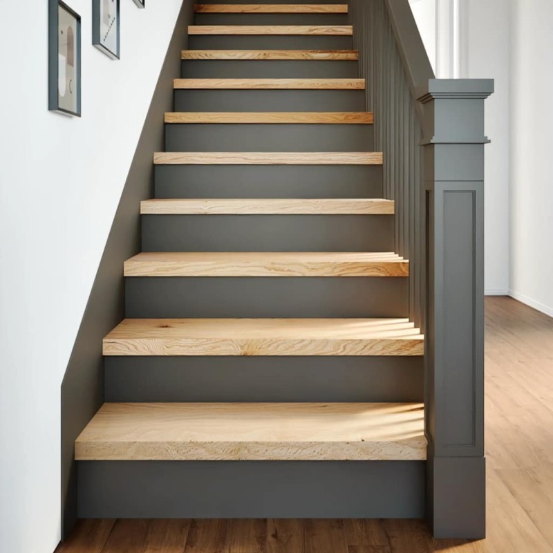 Marches d'escalier 4 pcs non traité 80x30x2cm bois chêne massif 