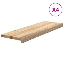 Marches d'escalier 4 pcs non traité 80x30x2cm bois chêne massif 