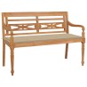 Banc Batavia avec coussin beige 120 cm Bois de teck massif 