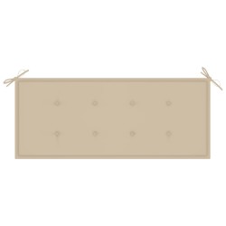 Banc Batavia avec coussin beige 120 cm Bois de teck massif 