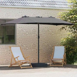 Parasol de jardin Anthracite 385 x 209 x 244 cm tissu 