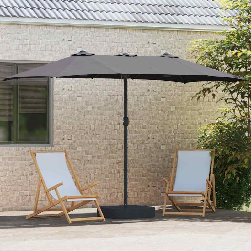Parasol de jardin Anthracite 385 x 209 x 244 cm tissu 