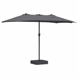 Parasol de jardin Anthracite 385 x 209 x 244 cm tissu 