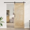 Porte Coulissante avec Kit Quincaillerie 93x232 cm Bois Massif Pin 