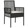 Ensemble de salle à manger pour jardin 3 pcs Noir 