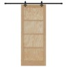 Porte coulissante avec ensemble de quincaillerie 86x211 cm en bois solide de pin 