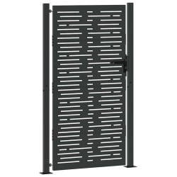 Porte de Jardin Noir 105 x 200 cm Acier peint par poudre 