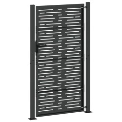 Porte de Jardin Noir 105 x 200 cm Acier peint par poudre 