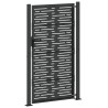 Porte de Jardin Noir 105 x 200 cm Acier peint par poudre 
