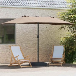 Parasol de jardin Taupe 385 x 209 x 244 cm tissu 